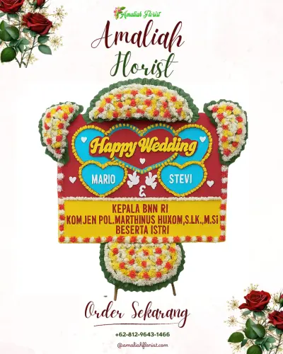 Karangan Papan Bunga Pernikahan di Mojotengah